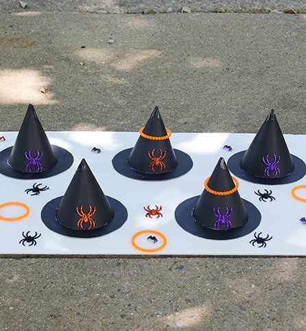 Created by: Laura Franklin, Food Fun Family The weather has turned mild, the leaves have … in 2022 | Halloween games for kids, Easy halloween party, Halloween class party Witch Hat Toss Game, Witch Ring Toss, Witches Hat Ring Toss Game, Halloween Ring Toss Game Diy, Trick Or Treat Games For Kids, Trunk Or Treat Games For Kids, Witch Trunk Or Treat Ideas, Easy Halloween Games For Kids, Halloween Ring Toss