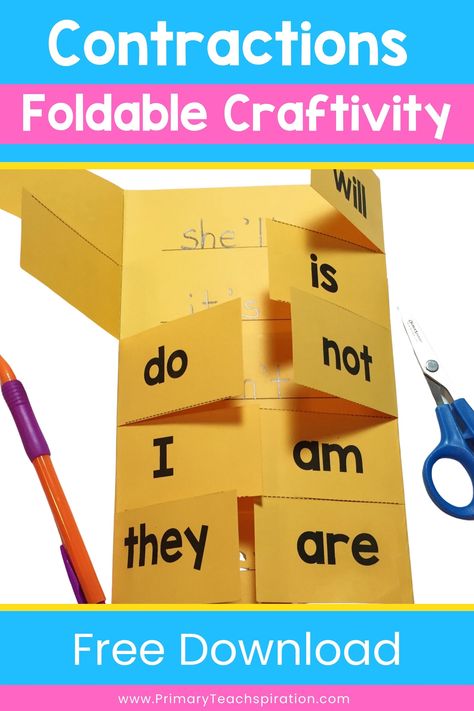 Looking for a way to make your contraction lessons more engaging? Look no further than read aloud books like "Franklin's Thanksgiving"! In my latest blog post, I share how I used this delightful story in my 2nd grade classroom to teach contractions. Plus, you can download my FREE contractions foldable template. Check it out now! Contractions Center Activities, Teaching Contractions 2nd Grade, Contraction Activities For 1st Grade, Contractions 2nd Grade, Contraction Activities, Contractions Anchor Chart, Teaching Contractions, Contraction Games, Contractions Activities