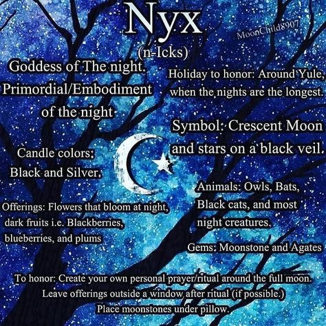 Moonchild on Instagram: “Nyx is the Goddess who has hidden Witches all those centuries which were getting burnt at the stake Nyx has hidden us under her dark night…” Burnt At The Stake, Gray Witch, Nyx Goddess, Goddess Of The Night, Goddess Magick, Greek Mythology Gods, Witch Spirituality, Personal Prayer, Oh My Goddess