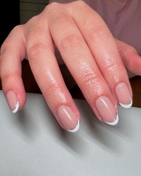 Bridal Nails 💍💐❤️ One of the best things about being a nail tech is getting to experience your clients life moments with them, and one of my favourites is creating my clients dream wedding day nails. I have had quite a few brides so far this year, and this french with an added touch of sparkle was the perfect twist to your classic french manicure. Using @bluesky_cosmetics ‘Stoned Rose’, ‘White Gel Paint’, and ‘Silver Rally’. #blueskycosmetics #blueskyglobal #mytnl #efilemanicure #bluesky... Bridal French Manicure, Wedding Day Nails, Gel Paint, Classic French Manicure, Bridal Nails, Life Moments, French Manicure, Wedding Nails, Nail Tech