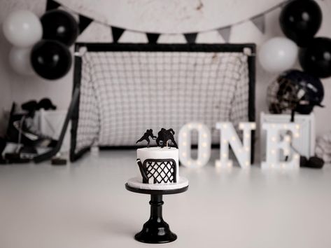 He’s a great ONE 🏒⛸️🤍 Had a pucking great time creating this hockey cakesmash theme 🤪🖤 #analisagphotography . . . #cakesmashphotography #hockeytheme #firstbirthdayboy #richmondhillphotography #yorkregionmoms Hockey Themed Birthday Cake, 1st Birthday Hockey Theme, First Birthday Hockey Theme, Hockey Cupcake Cake, Hockey Cupcakes, Hockey Birthday Parties, Boys Hockey, Hockey Birthday, Cake Smash Photography