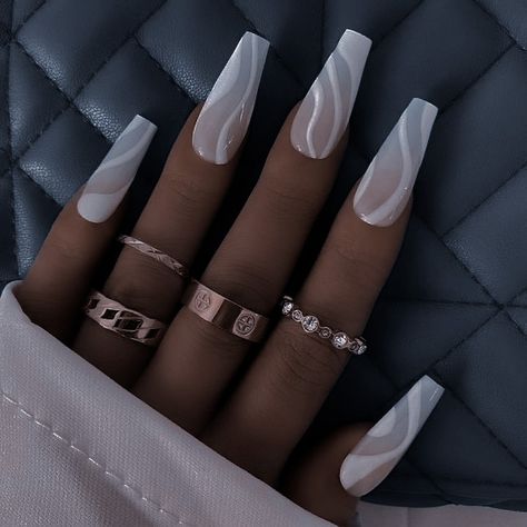 Gray And White Acrylic Nails, White Acrylic Nails, Hogwarts Dr, White Acrylics, White Acrylic, Nails Ideas, Hogwarts, Nail Ideas, Grey And White