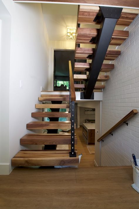 Stairway Remodel, Stairs Ideas, Loft Stairs, Floating Stairs, Home Stairs Design, Modern Staircase, House Stairs, Breakfast Area, Stairs Design