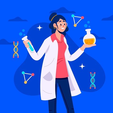 Scientist Illustration, Female Scientist, Biomedical Science, Youtube Banner Design, Women Scientists, Earthy Aesthetic, Youtube Banner, Brand Development, Mad Scientist