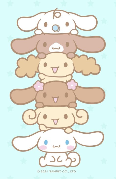 Hello Kitty And Friends Cinnamoroll, Cinamoroll And Friends, Cinnamoroll Family Wallpaper, Cinnamon Roll Family Sanrio, My Melody Kuromi And Cinnamoroll Trio, Cinnamoroll Siblings, Cinimin Rolls Sanrio, Sanrio Drawings Aesthetic, Cinnamoroll Family Names