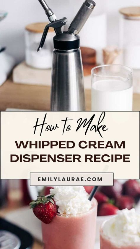 Whipped Cream Dispenser Recipe Whipped Cream Dispenser Recipe, Easy Whipped Cream, Whipped Cream Canister, Coconut Whipped Cream Recipe, Whipped Cream Dispenser, Whipped Cream Maker, Recipes With Whipping Cream, Making Whipped Cream, Homemade Coffee