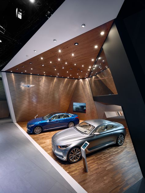 Max Toth on Behance Car Showroom Interior, Hyundai Suv, Car Showroom Design, Living In Car, Bmw Concept, Modern Garage, Hyundai Motor, Showroom Interior Design, Car Interior Design