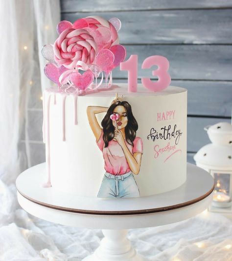 Birthday Wishes Cake With Name, Birthday Cake For Wife, Girl 13th Birthday, Floral Cake Birthday, Cakes For Teenagers, Name On Cake, Princess Theme Cake, Write Name On Cake