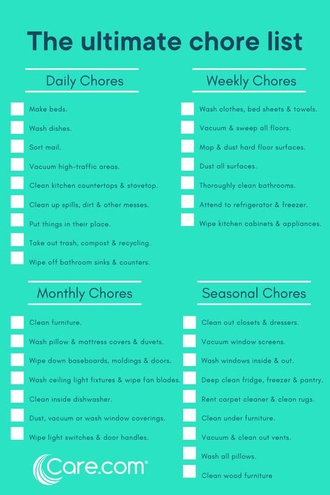 Household Chores List, Household Chores Chart, Chore Checklist, Family Chore Charts, Weekly Chores, House Chores, Chore List, House Cleaning Checklist, Chore Chart Kids