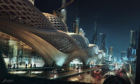 Riyadh Metro Station by Arqui9 Visualisation.  *Studios sponsored with a 20% VIP Discount by. VIZPARK | DC | AXYZ | REBUSFARM  #vwartclub #3dart #archviz #visualization #3dsmax #photoshop #vizpark #designconnected #axyz #rebusfarm Visual Strategy, Modern Architecture Building, Zaha Hadid Architects, Financial District, Future City, Zaha Hadid, London United Kingdom, Architecture Visualization, Futuristic Architecture