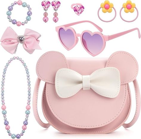 Amazon.com: LJCTULY Toddler Purse for Little Girls Fashion Cute Mouse Ear Bowknot Crossbody Bag Pink Mini Kids Purse Small Shoulder Bag Birthday Girl Gifts with Glasses, Jewelry : Clothing, Shoes & Jewelry Mini Mouse Ears, Toddler Purse, Kids Purse, Small Shoulder Bags, Girls Handbags, Girls Purse, Heart Shaped Rings, Cute Purses, Handbag Wallet