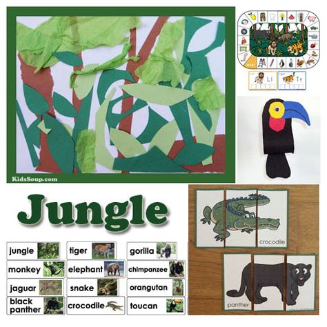 Jungle Preschool, Jungle Animals Preschool, Jungle Theme Activities, Rainforest Preschool, Jungle Animal Crafts, Mammals Activities, Preschool Jungle, Jungle Activities, Rainforest Activities