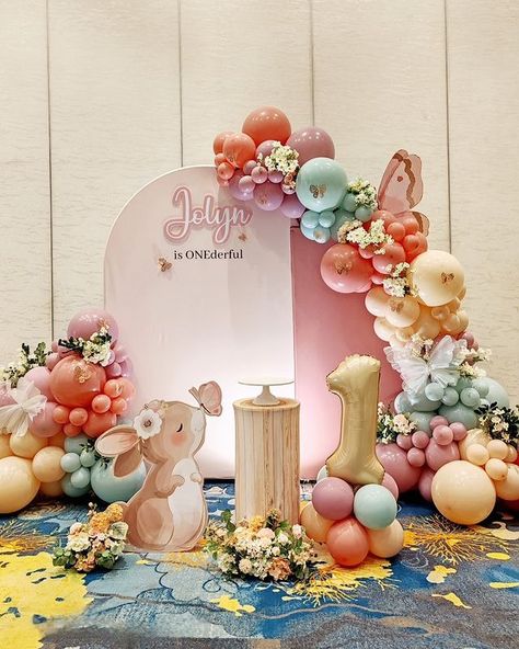 Sims Luv Creations (@simsluvcreations) • Instagram photos and videos Bunny Theme, Baby Birthday Themes, Party Setup, Bunny Party, Gender Reveal Decorations, Bunny Birthday, Event Backdrop, Thanks A Bunch, Bunny Decor