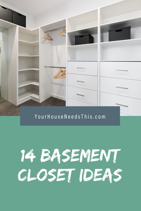 14 Basement Closet Ideas - Do you want some ideas on how to decorate your basement and man cave area? We’re sharing some inspirations that you can check on our website.#house #housedecor #mancave #mancavegarage #decorhomeideas #basementideas #homedecor #homedecorideas #decorationideas Basement Closet Ideas, Build Your Own Shelves, Basement Closet, House Needs, Space Saving Hacks, Closet Rods, Hanging Shoe Organizer, Space Saving Hangers, Clothes Rod