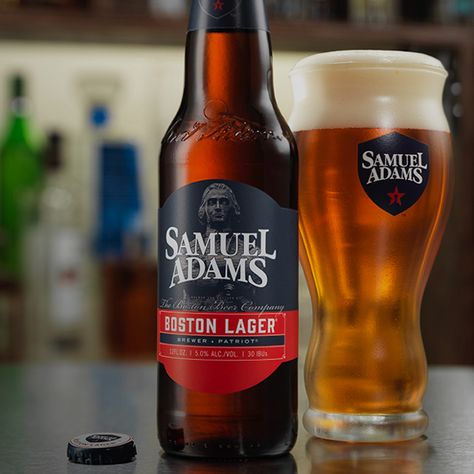 Samuel Adams Boston Lager Samuel Adams Beer, Irish Drinks, Samuel Adams, Specialty Beer, Craft Beer Packaging, I Like Beer, British Beer, Beer Packaging, Beer Bar