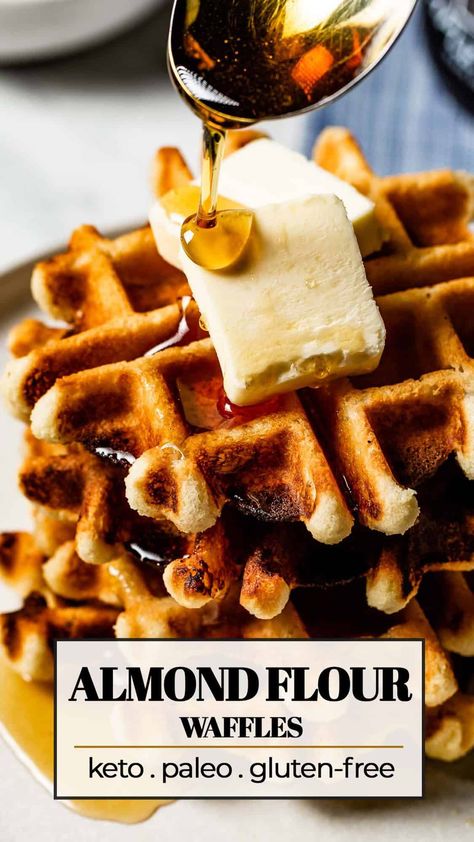 Gluten Free Waffles Almond Flour, Almond Flour Waffles, Paleo Waffles, Make Almond Flour, Low Carb Waffles, Sweet Potato Waffles, Gluten Free Waffles, Waffles Recipe, Keto Recipes Breakfast