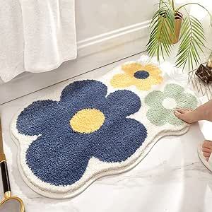 Fluffy Rugs Bedroom, Floor Tub, Cute Bath Mats, Floral Bathroom, Floral Carpet, Decor Baie, Bathroom Floor Mat, Tub And Shower, Fluffy Rug