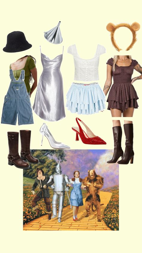 Disney Group Costumes, Wizard Of Oz Halloween, The Wizard Of Oz Costumes, Dorothy Halloween Costume, Trio Costumes, Wicked Costumes, Spirit Week Outfits, Scarecrow Costume, Halloween Costumes For Teens Girls