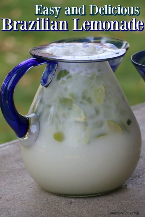 Lime And Condensed Milk Drink, Brazilian Lemonade Recipe, Brazilian Restaurant, Brazilian Lemonade, Lime Water, Holiday Tips, Refreshing Drinks Recipes, Lemonade Recipe, Diy Drinks