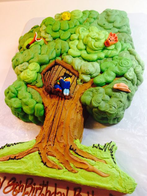 Treehouse Cake, Magic Treehouse, House Cake, Girl Cakes, 8th Birthday, Lets Celebrate, 7th Birthday, House Party, 5th Birthday