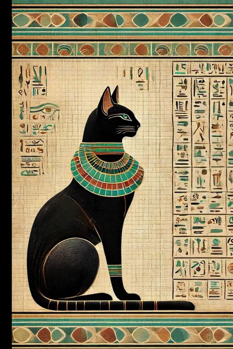 Bastet Notebook: Ancient Egyptian Cat Journal with Lined Pages (6x9, 120 Pages): Press, AHIN: Amazon.com: Books Egyptian Cat Wallpaper, Cat Egyptian, Egypt Cat, Cat Journal, Egyptian Painting, Ancient Egyptian Goddess, Egyptian Cat, Ancient Egyptian Art, Egyptian Goddess