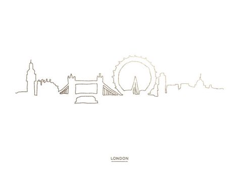 art prints - Skyline Line: London by Cindy Lackey London Skyline Drawing Simple, Skyline Drawing, Sketch London, London Drawing, Simple Line Drawing, London Illustration, Skyline Painting, The London Eye, Single Line Drawing