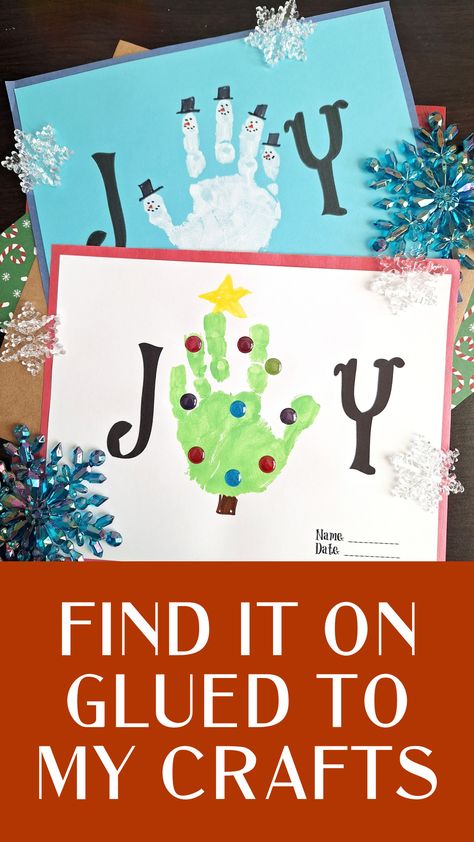 Handprint Joy Keepsake Craft Manger Handprint Crafts, Winter Handprint Crafts For Kids, Toddler Christmas Card Ideas, Snowflake Handprint, Joy Handprint Craft, Christmas Gifts For Parents From Kids, Holiday Handprint Art, Handprint Art Christmas, Baby Christmas Crafts