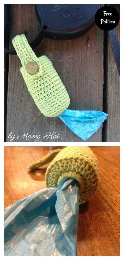 Crochet Dog Waste Bag Holder, Crochet Dog Bag Holder, Dog Accessories Crochet Patterns Free, Dog Toy Crochet Pattern, Crochet Dog Poop Bag Holder, Dog Accessories Crochet, Crochet Poop Bag Holder, Poop Bag Holder Diy, Dog Poop Bag Holder Diy