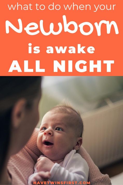 How to get a newborn that is wide awake at night to sleep. What to do when your newborn is not sleeping at night. How to fix newborn day and night confusion. #babysleep Not Sleeping At Night, Newborn Wont Sleep, Fussy Newborn, Bedtime Routine Baby, Sleep Training Methods, Awake At Night, Not Sleeping, Side Sleeping, Baby Sleep Schedule