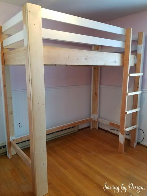 Adult Loft Bed, Build A Loft Bed, Diy Loft, Bunk Bed Plans, Loft Bed Plans, Loft Bed With Desk, Diy Loft Bed, Diy Bunk Bed, Bunk Bed With Desk