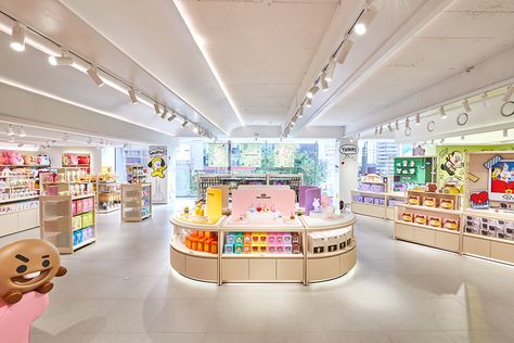 Gangnam Korea, Store Counter Design, Classroom Architecture, Line Friends Store, Bts Season Greeting, Store Counter, Retail Space Design, Modern Cupboard Design, Concept Shop