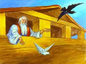 Not long after that Noah sent out a raven and a dove. – Slide 40 Noah Bible, Noah And The Ark, Free Bible Images, Noah Flood, Dove Flying, Genesis 6, School Material, Cool Pictures For Wallpaper, Free Stories