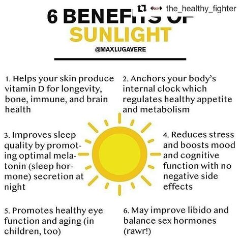 #Repost @the_healthy_fighter (@get_repost)  6 BENEFITS OF SUNLIGHT .  Double tap if you feel better in the sun! .  Its easy to get wrapped up in the complexities of nutrition and exercise. Both are endless rabbit holes and it can take years to figure out what works for you! But one thing we have all evolved with is sun exposure. Only recently have our existences been relegated to cars offices and navigating cities with the sun all but blocked out. . Needless to say daily bright light exposure is Sun Lamp, Vitamin D Deficiency, Healthy Eyes, Increase Metabolism, Building Muscle, Mood Boost, Sun Exposure, Improve Sleep, Vitamin D