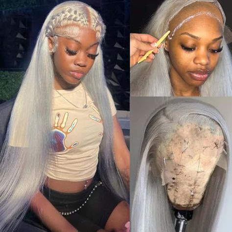 Grey Frontal Wig, Silver Lace Front Wig, Silver Lace Front, Gray Wigs, Grey Wig, Hair Wigs For Women, Wig Human Hair, Silver Lace, Frontal Wig