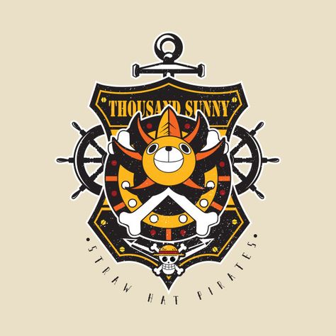 Check out this awesome 'Thousand Sunny' design on @TeePublic! One Piece Stickers, Sunny Logo, Sunny Go, Thousand Sunny, Brooks One Piece, One Piece Logo, Gallery Wall Nursery, One Piece Merchandise, Watch One Piece