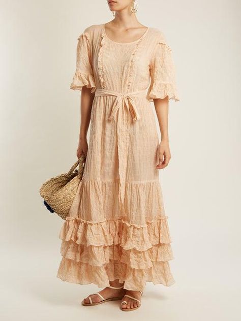 from @MATCHESFASHION.COM's closet #lisamariefernandez #muzungusisters Dress And Skirt Outfits, Cabin Farm, Long Dresses Casual Maxi, Romantic Clothing, Dolly Kei, Old Fashion Dresses, Lisa Marie Fernandez, Seersucker Dress, Romantic Outfit