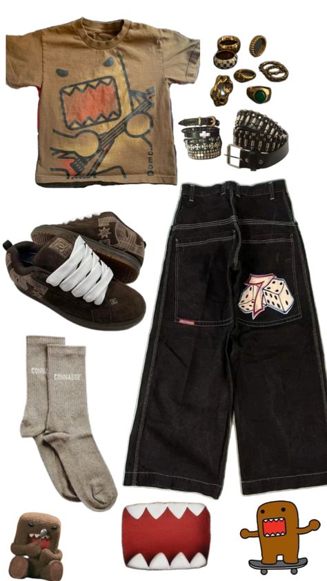 Domo Outfit, Clothes Ideas For School, Masc Lesbian Outfits, Decade Outfits, 2000s Alt Fashion, 2000s Alt, Masc Lesbian, Cute Clothes Ideas, Jeans Converse