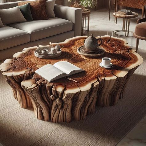 Tree Trunk Coffee Table Tree Trunk Coffee Table, Tree Coffee Table, Tree Trunk Table, Trunk Furniture, Trunk Coffee Table, Log Table, Interior Design Office, Unusual Furniture, Coffee Table Trunk