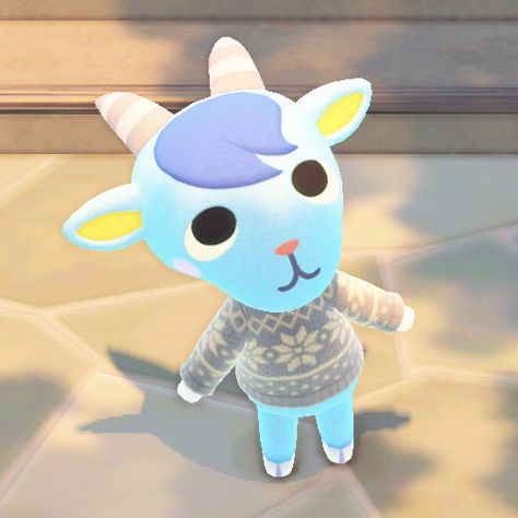 Sherb Animal Crossing Icon, Animal Crossing Villagers Design, Sherb Acnh, Sherb Animal Crossing, Animal Crossing Memes, Animal Crossing Wild World, Animal Crossing Characters, Animal Crossing Villagers, Themes App