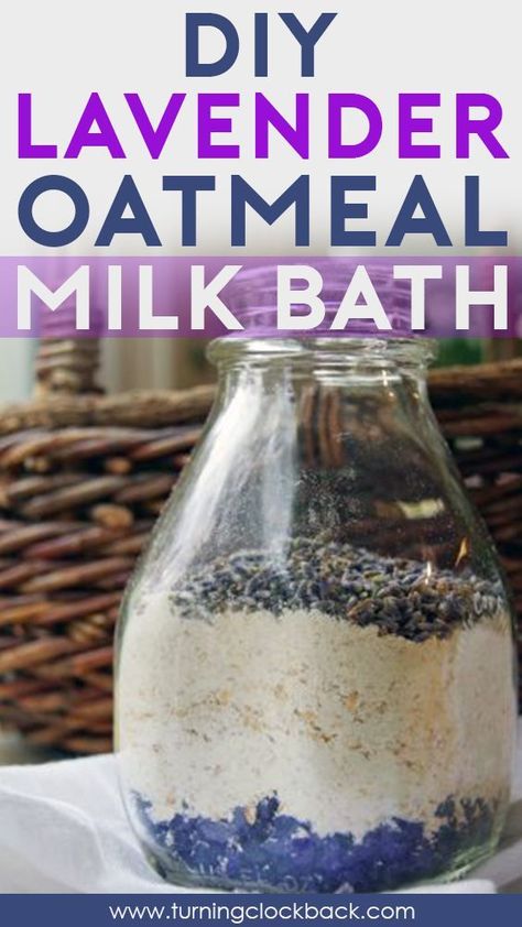 Oatmeal Milk Recipe, Oatmeal Milk Bath, Lavender Milk Bath, Lavender Milk, Milk Bath Recipe, Bath Soak Recipe, Diy Oatmeal, Milk Bath Soak, Bath Benefits