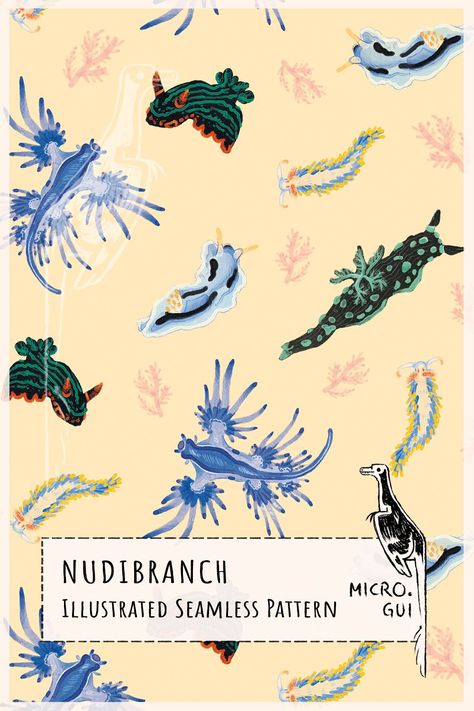 Nudibranch Wallpaper, Nudibranch Drawing, Nudibranch Tattoo, Sea Bunny, Tattoo Thoughts, Crafts Kids, Dec 8, Fabric Paper, Animal Pattern