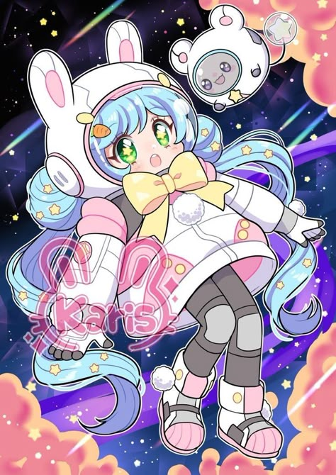 Space Girl Art, Space Bunnies, Vtuber Ideas, Reference Art, Cute Little Drawings, Ethereal Art, Cute Profile Pictures, 영감을 주는 캐릭터, Kawaii Art