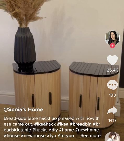 Ikea Bread Box Hack, Bathroom Section, Kitchen Section, Shampoo And Conditioner Bottles, Cabinet Hack, Box Hacks, Tiktok Account, Bread Bin, Bread Box