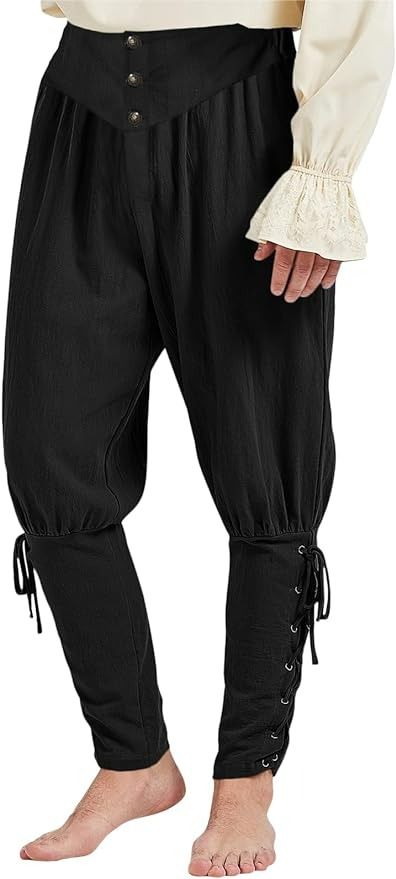 Amazon.com: Runcati Mens Medieval Ankle Pants Renaissance Viking Pirate Lace Up Tapered Halloween Linen Costume Trousers Black : Clothing, Shoes & Jewelry Pirate Pants, Viking Pirate, Fair Outfit, Man Trousers, Pirate Cosplay, Ren Faire Costume, Fair Outfits, Ren Fair, Pirate Shirts