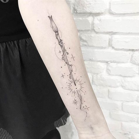 Harry Potter Tattoo Unique, Harry Tattoos, Wand Tattoo, Hp Tattoo, 16 Tattoo, Palm Tattoos, Meaningful Tattoos For Women, Small Meaningful Tattoos, Harry Potter Tattoo