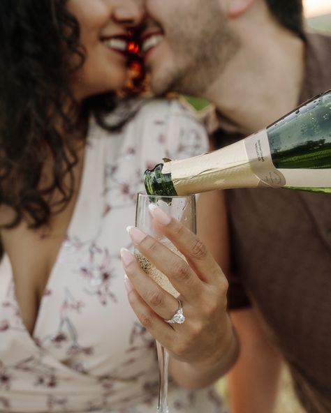 Cheers to that perfect champagne pop! 🍾✨ Capturing these joyful moments during engagement shoots is always a bubbly adventure, even if it gets a little sticky! 🥂 @shirazgardentx #engagementphotos #champagnemoments #shirazgardentx Champagne Couple Photoshoot, Couples Champagne Photo Ideas, Cheers Engagement Photos, Champagne Popping Pictures, Whimsical Engagement Photos, Champagne Spray, Christmas Couple Pictures, Cheers To That, Champagne Pop