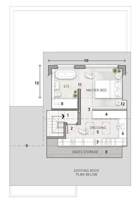 Open Plan Loft Conversion, Loft Room Layout Ideas, Loft Conversion Ideas Layout, Open Plan Bedroom, Loft Conversion Layout, Lofts Ideas, Loft Conversion Plans, Loft Conversion Bedroom, Dormer Loft Conversion