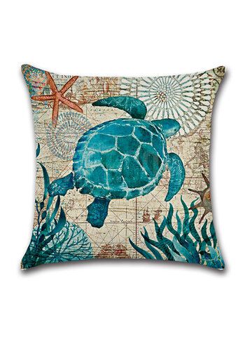 Turtle Pillow, Bank Bed, Printed Cushion Covers, Sofa Cushion Covers, Linen Throw Pillow, Decorative Throw Pillow Covers, Linen Cushion, Cotton Throw Pillow, Decorative Pillow Cases