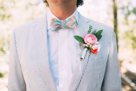 Suit And Bow Tie, Seersucker Suit Wedding, Glamping Wedding, Glamping Weddings, Preppy Wedding, Chic Vintage Brides, Seersucker Suit, Vintage Brides, Vintage Elegance