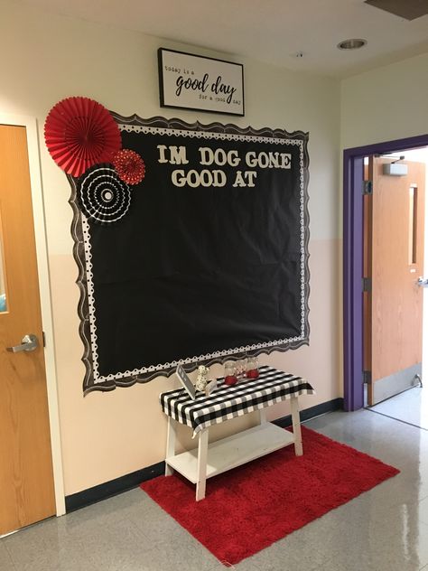 Red and Black bulletin board Red Black And White Bulletin Boards, Red Black And White Classroom Decor, Red And Black Bulletin Board Ideas, Maroon Classroom Decor, Red And Black Classroom Theme, Red Bulletin Board Ideas, Black Bulletin Board Ideas, Black And White Bulletin Board Ideas, Red And Black Classroom